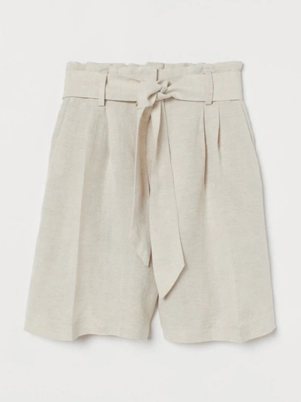 H&M High Waist Linen Blend Woven Shorts 10